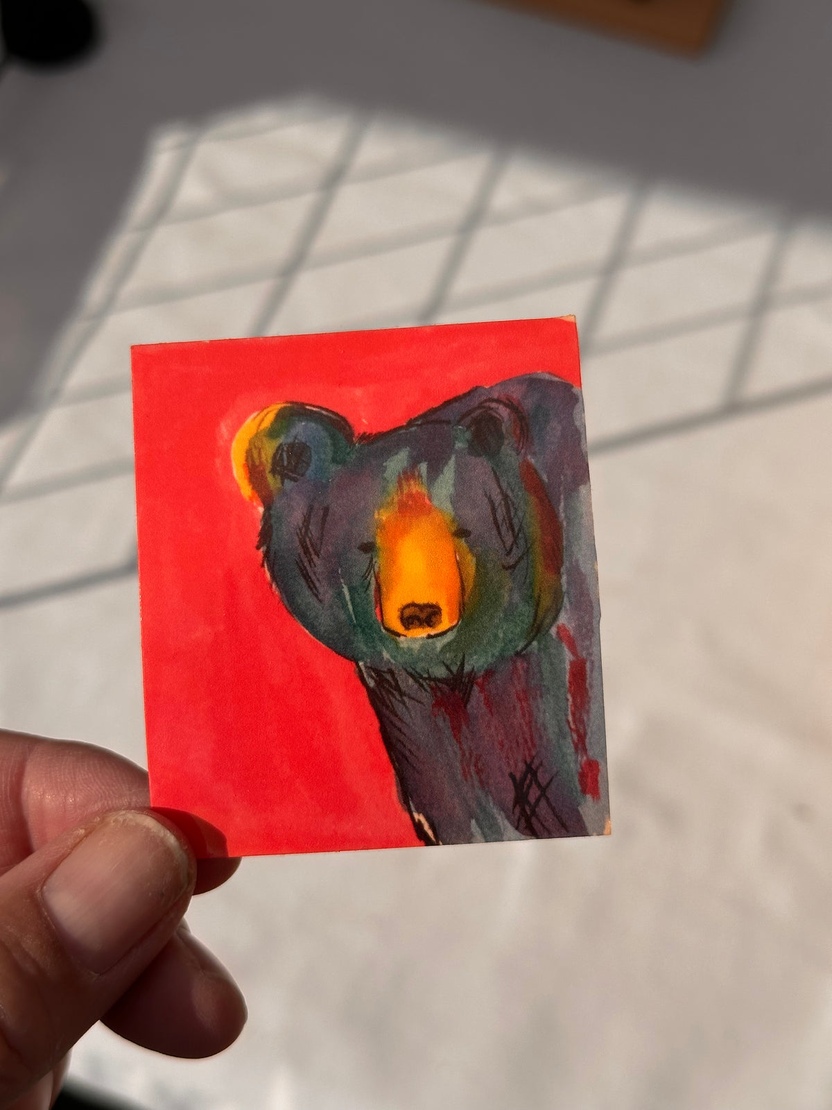 Hey bear sticker