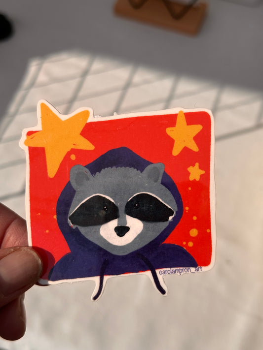 Rising star Racoon sticker